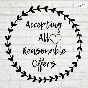 Accepting All Reasonable Offers Decorative Wall Sign - Black on White